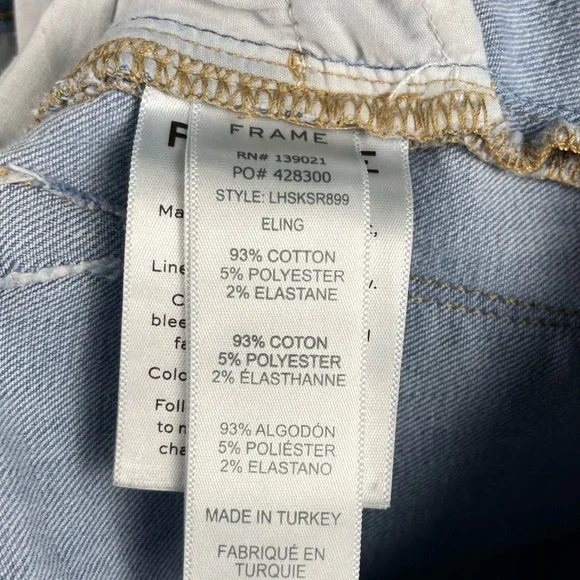 Frame Jeans Womens 27 Le High Skinny Shredded Chewed Raw Hem Distressed Punk 90s - Picture 10 of 12